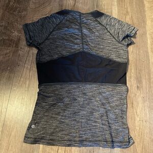 lululemon athletica Black and Gray Short Sleeve Top